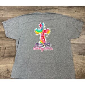 Girlie Girl Originals Women's 2XL Tie-Dye Pray More‎ Worry Less T-Shirt
